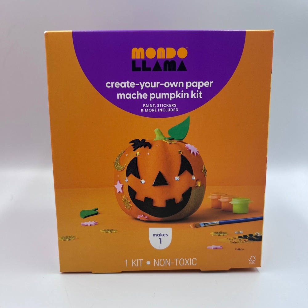 Mondo Llama Create Your Own Paper Mache Pumpkin Kit Halloween DIY Craft Set